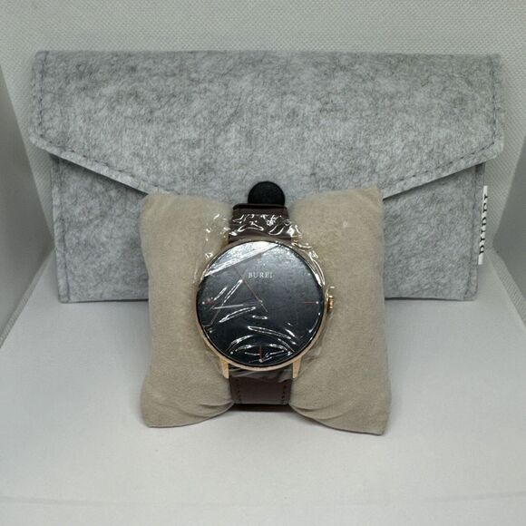 Burei S-19006M Men's Brown Leather Strap Analog Dial Quartz Wrist Watch JNA53 - Picture 1 of 12